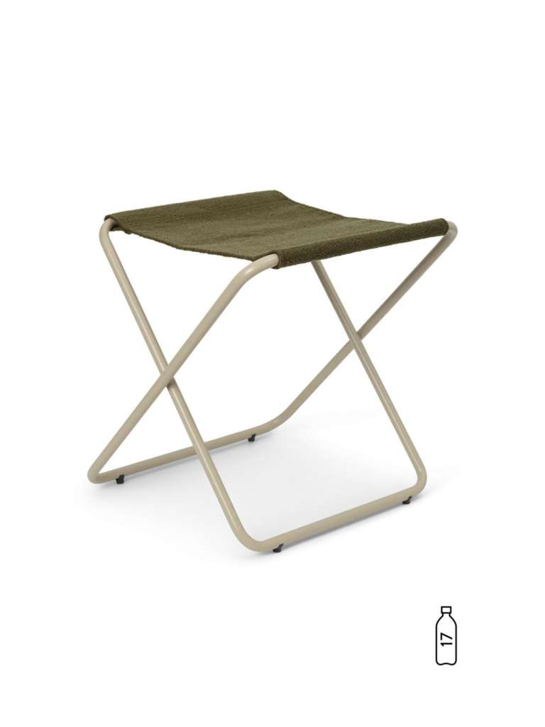 ferm LIVING - Desert Hocker - cashmere - Polster: Olive - indoor