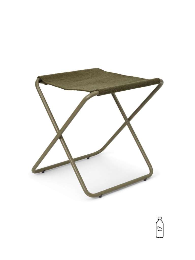 ferm LIVING - Desert Hocker - olive - Polster: Olive - indoor