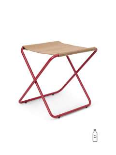 ferm LIVING - Desert Hocker - mohnrot - Polster: Sand - indoor