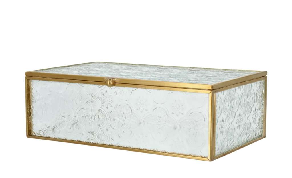 Aufbewahrungsbox ¦ gold ¦ Metall, Glas Dekoration > Dekoartikel - Höffner