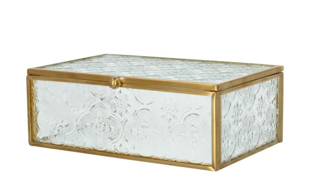 Aufbewahrungsbox ¦ gold ¦ Metall, Glas Dekoration > Dekoartikel - Höffner