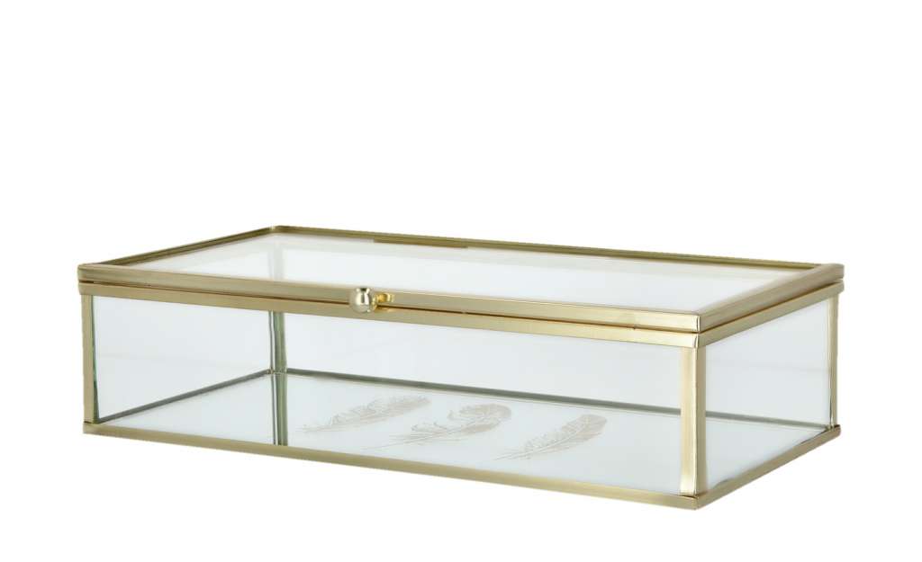 Aufbewahrungsbox ¦ gold ¦ Metall, Glas Dekoration > Dekoartikel - Höffner