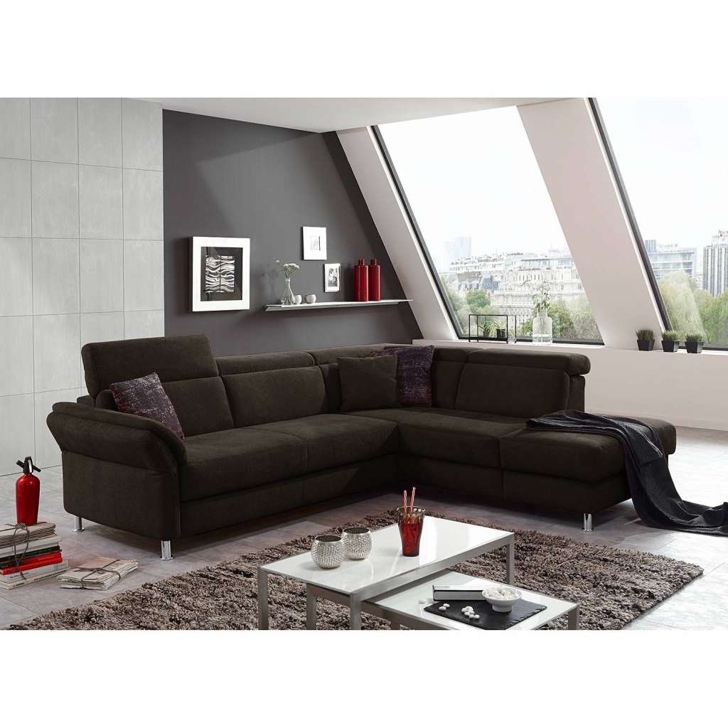 home24 Fredriks Ecksofa Calang Espresso Webstoff 267x97x228 cm (BxHxT) mit Schlaffunktion/Bettkasten Modern