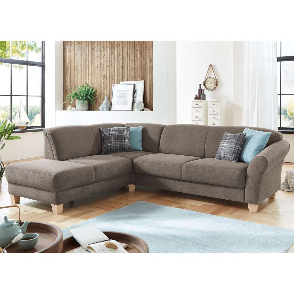 home24 Ars Natura Ecksofa Cebu 2-Sitzer Cubanit Webstoff 257x84x212 cm mit Bettkasten