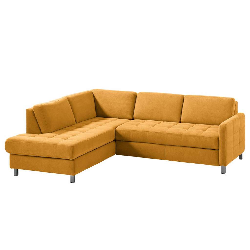 home24 Fredriks Ecksofa Tanete Safrangelb Webstoff 233x80x196 cm