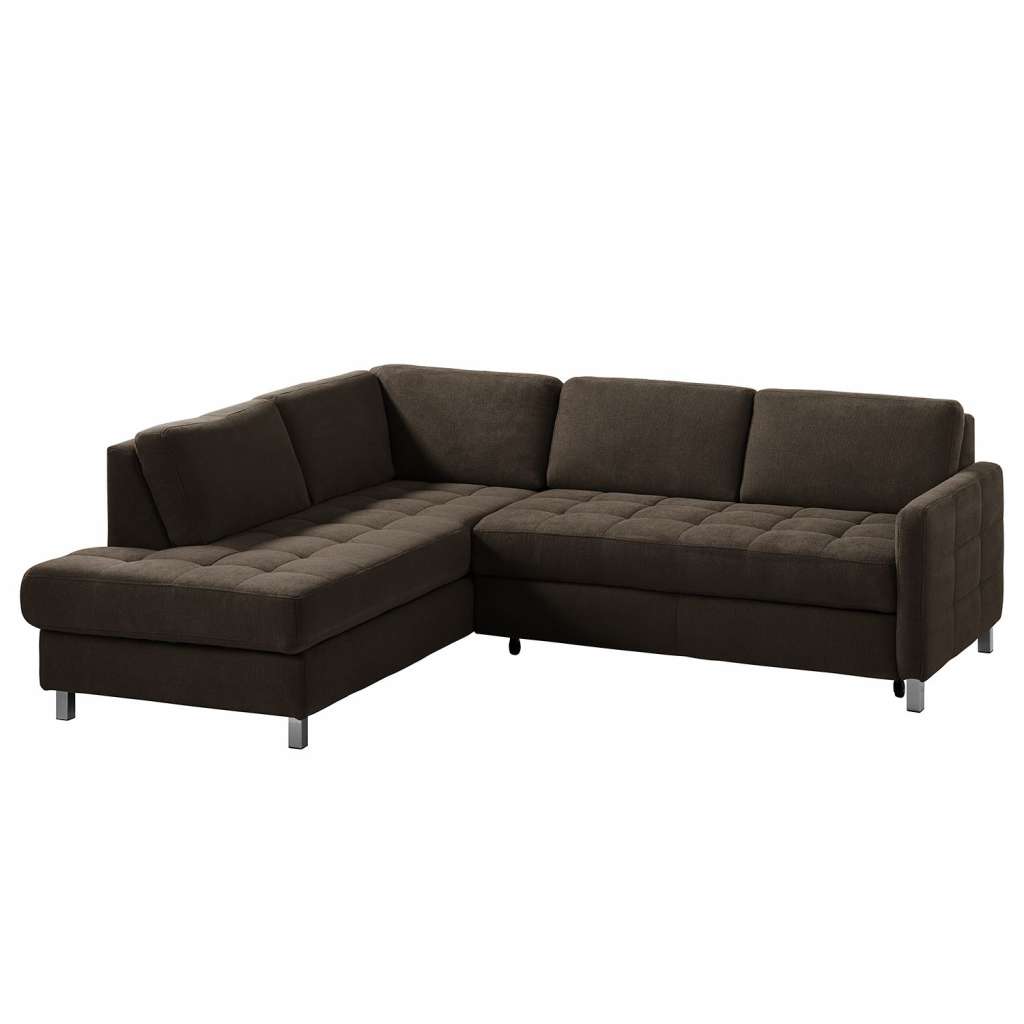 home24 Fredriks Ecksofa Tanete Braun Webstoff 233x80x196 cm mit Schlaffunktion und Bettkasten