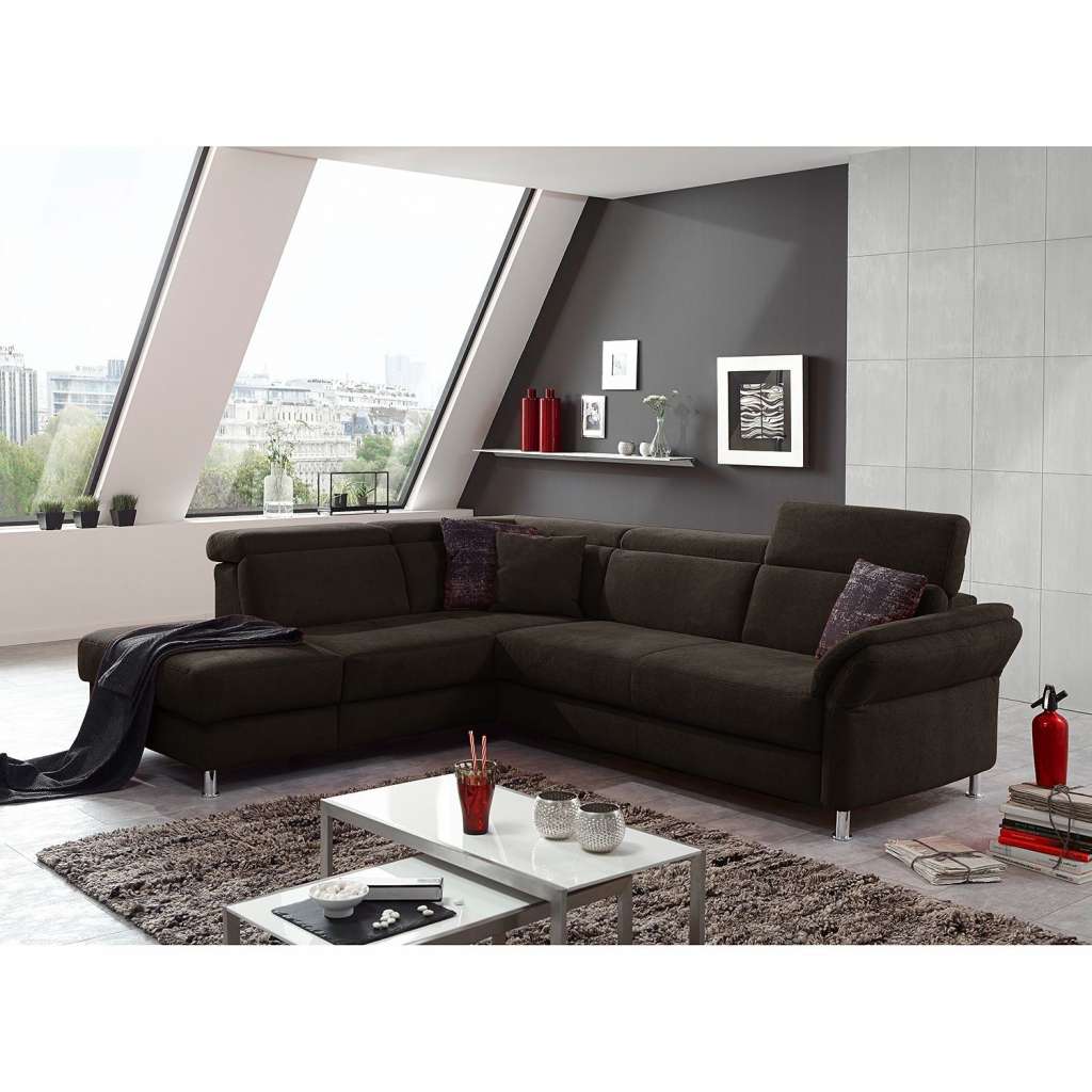 home24 Fredriks Ecksofa Calang Espresso Webstoff 267x97x228 cm (BxHxT) mit Schlaffunktion/Bettkasten Modern