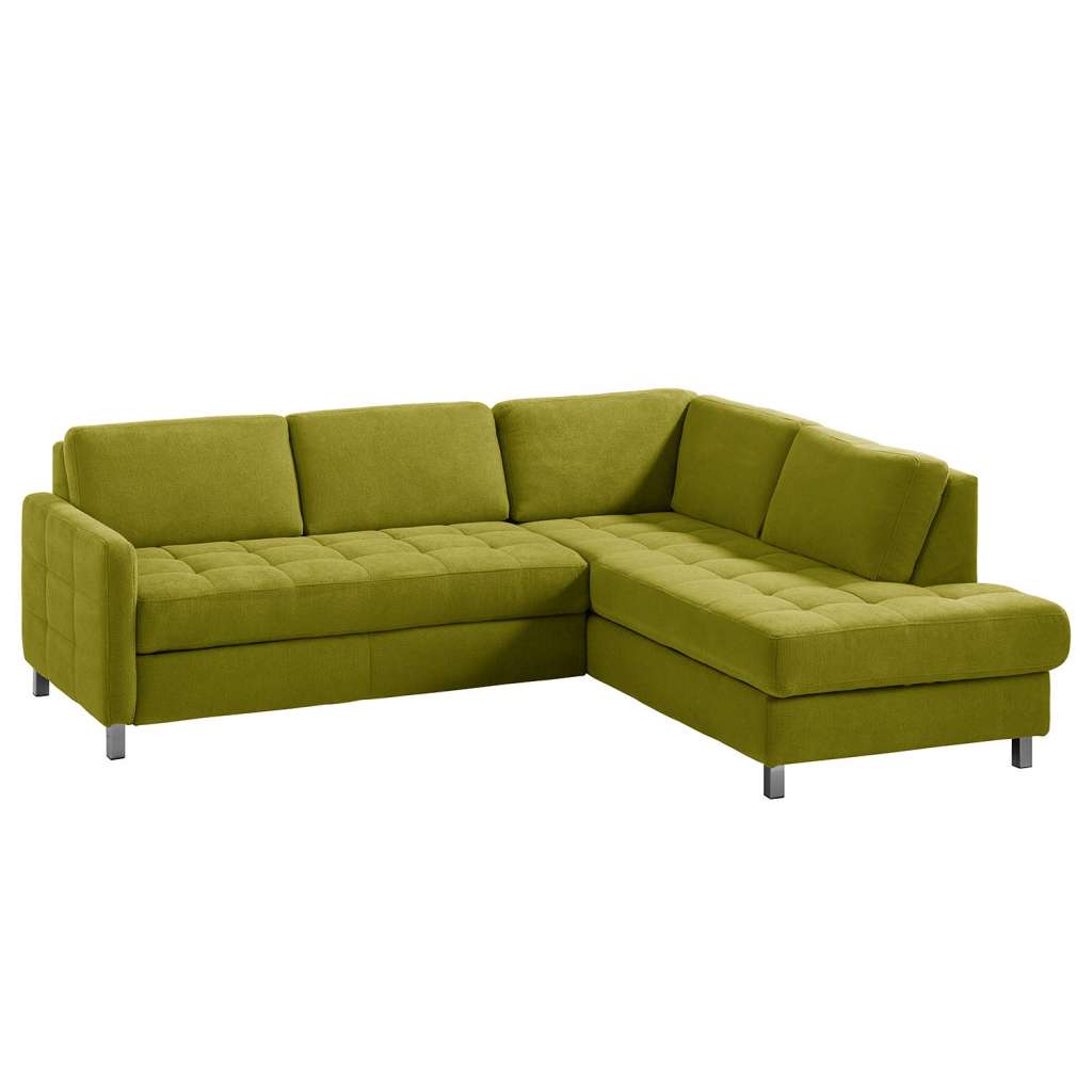 home24 Fredriks Ecksofa Tanete Limengrün Webstoff 233x80x196 cm