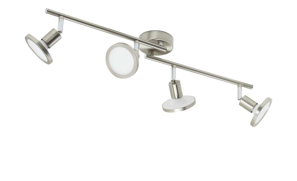 Strahler, 4-flammig, Nickel-matt ¦ silber Lampen & Leuchten > Innenleuchten > Deckenleuchten - Höffner