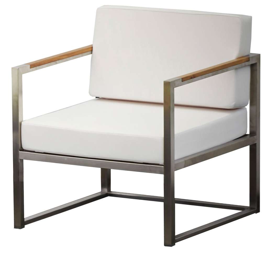 Jan Kurtz - Lux Lounge Armlehnsessel - taupe - Gestell Edelstahl - outdoor