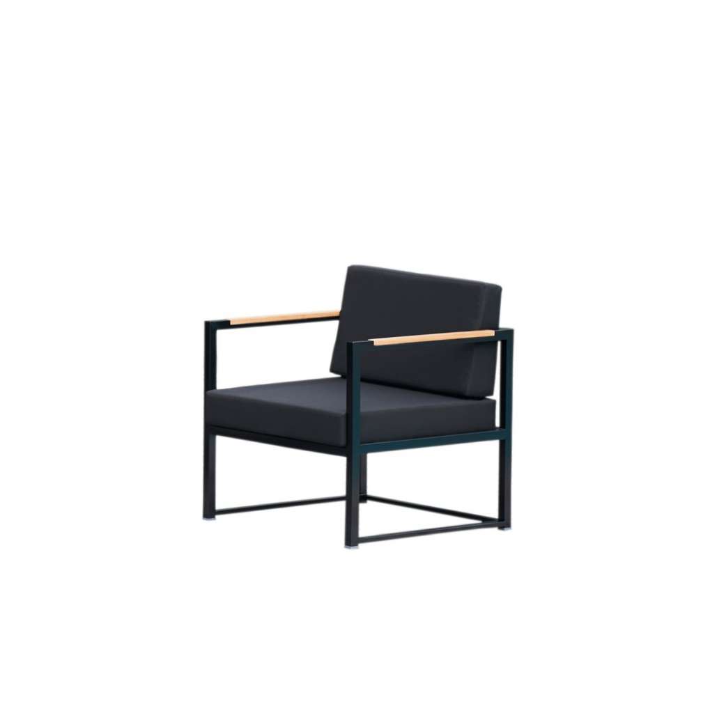 Jan Kurtz - Lux Lounge Armlehnsessel - schwarz - Gestell weiß - outdoor