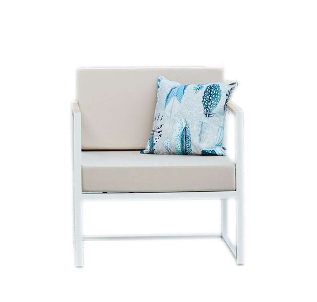 Jan Kurtz - Lux Lounge Armlehnsessel - taupe - Gestell weiß - outdoor