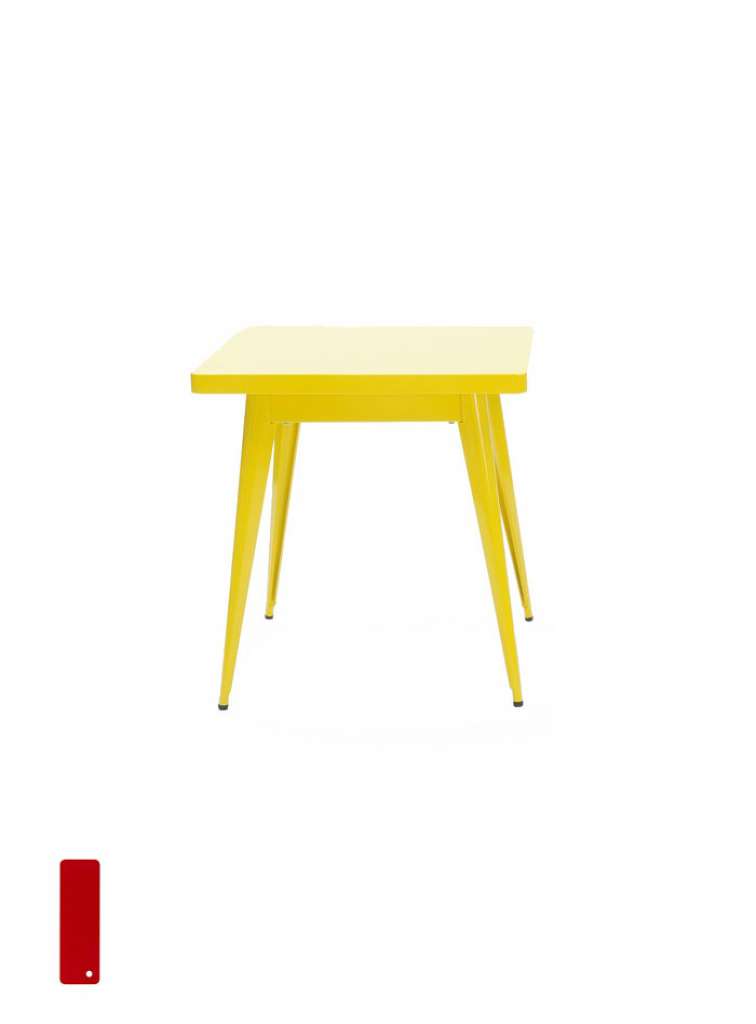 Tolix - 55 Tisch - quadratisch- klein - indoor - karminrot - outdoor