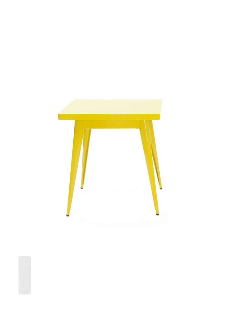 Tolix - 55 Tisch - quadratisch- klein - indoor - weiß glänzend - outdoor