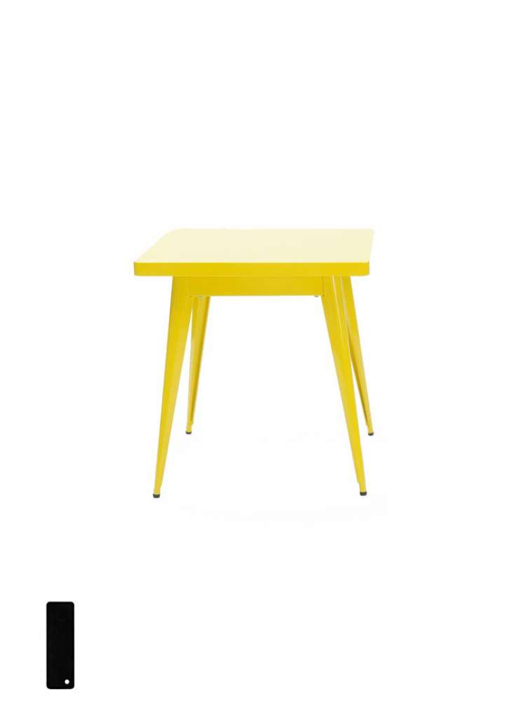 Tolix - 55 Tisch - quadratisch- klein - indoor - schwarz glänzend - outdoor