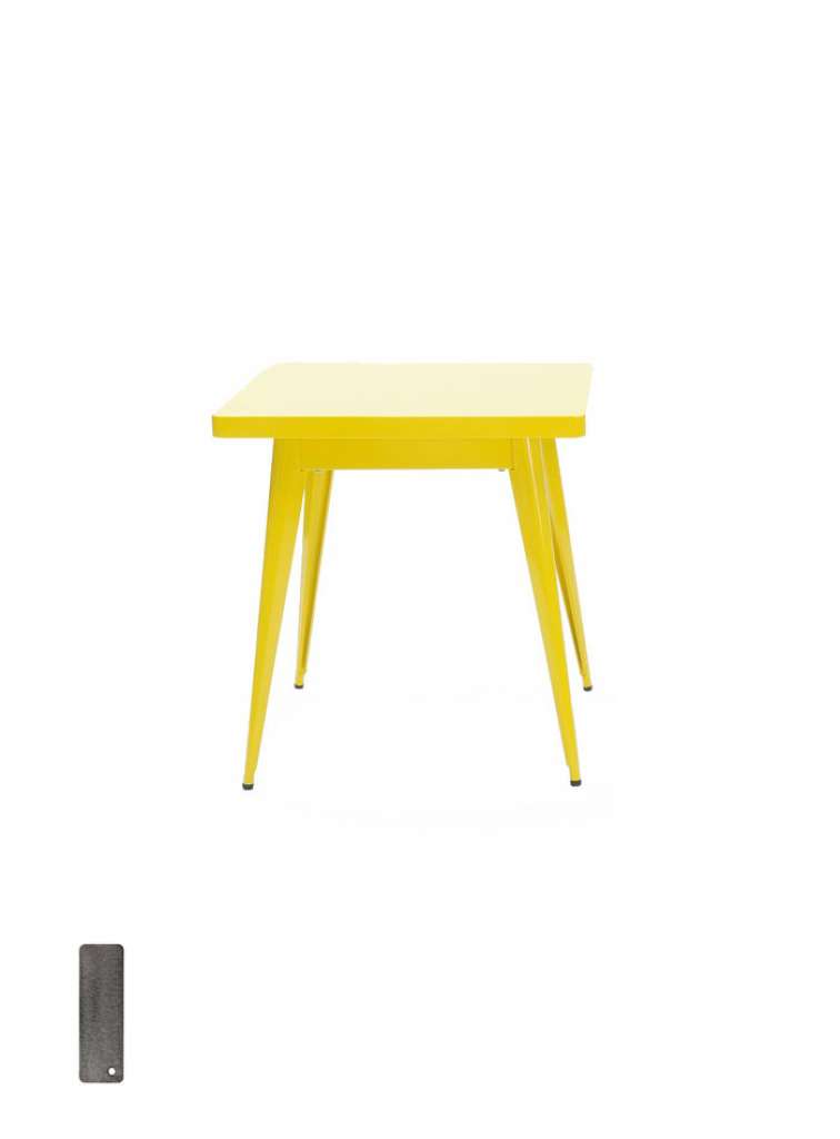 Tolix - 55 Tisch - quadratisch- klein - indoor - rustikal satiné - outdoor