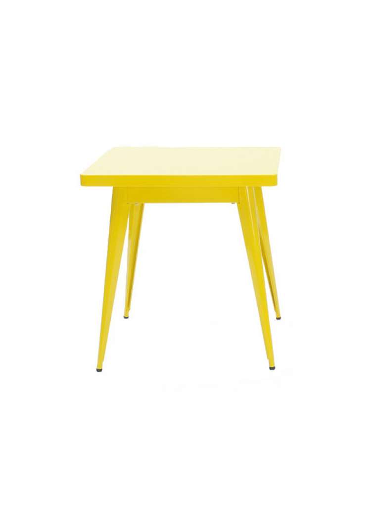 Tolix - 55 Tisch - quadratisch- klein - indoor - zitronengelb - outdoor