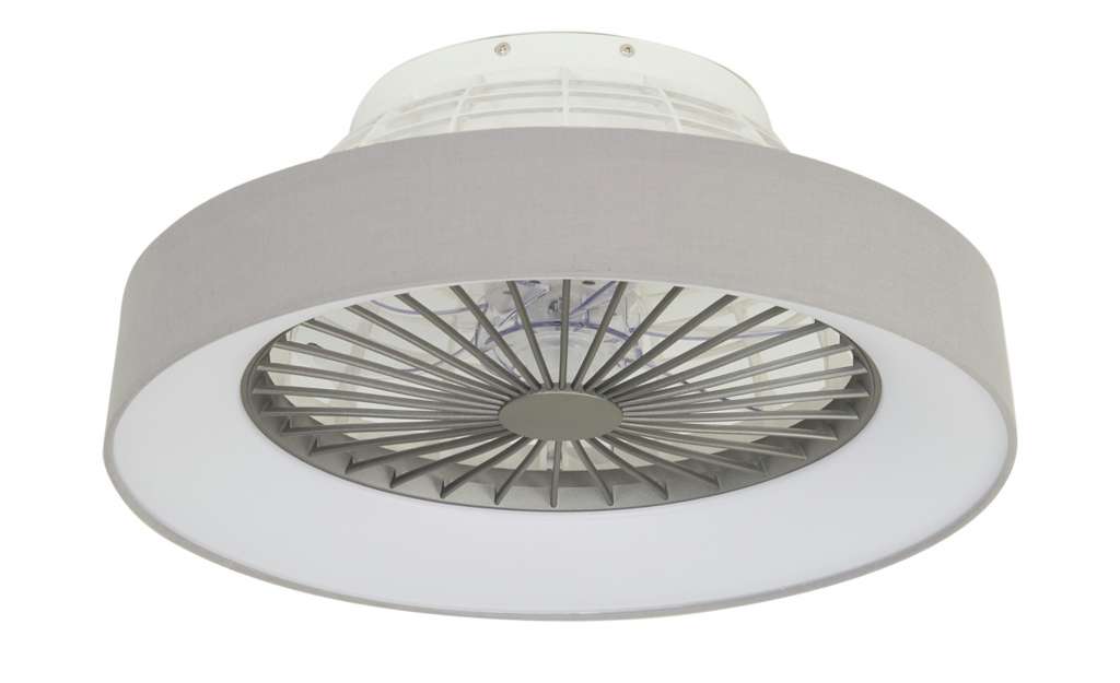 Deckenventilator mit Stoffschirm in grau ¦ grauØ: 47 Lampen & Leuchten > Innenleuchten > Deckenleuchten - Höffner
