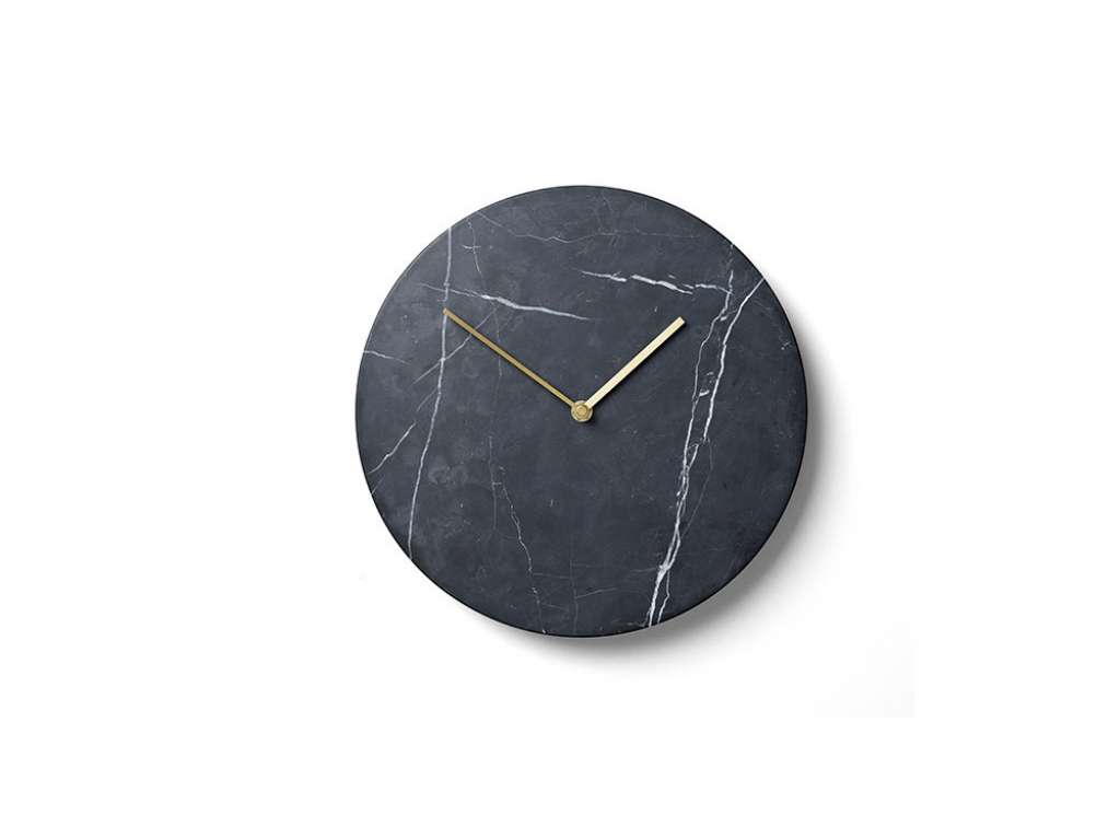 Menu - Marble Wall Clock Wanduhr- schwarz - indoor