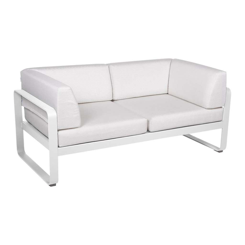Fermob - BELLEVIE Clubsofa 2 Sitzer - 01 Baumwollweiss matt - 81 weißgrau