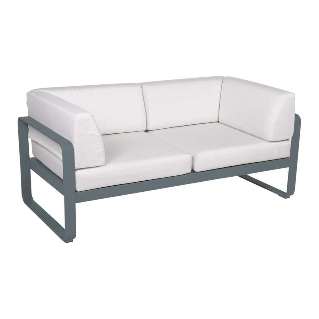 Fermob - BELLEVIE Clubsofa 2 Sitzer - 26 Gewittergrau matt - 81 weißgrau