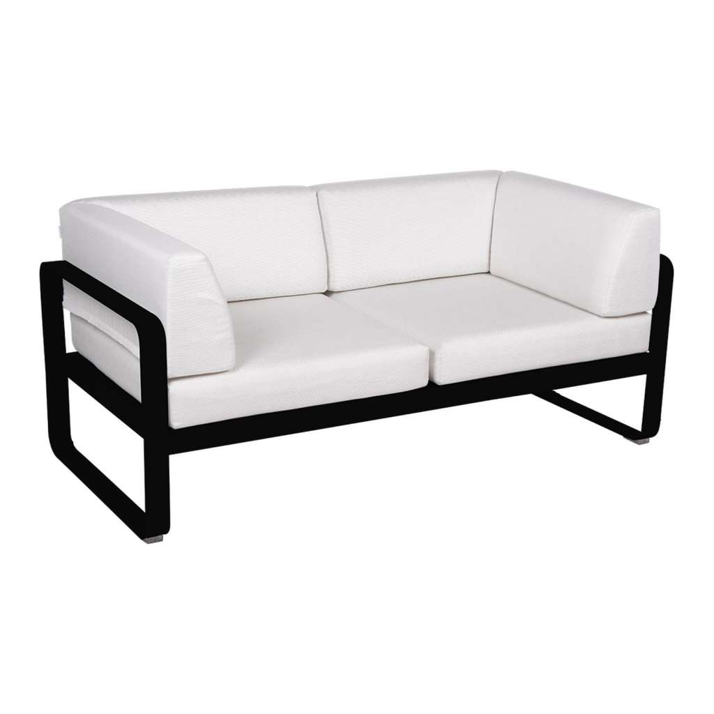 Fermob - BELLEVIE Clubsofa 2 Sitzer - 42 Lakritze matt - 81 weißgrau