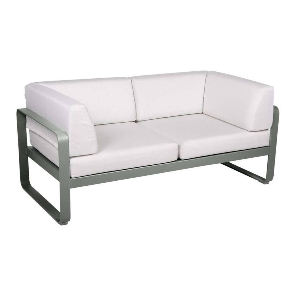 Fermob - BELLEVIE Clubsofa 2 Sitzer - 48 Rosmarin matt - 81 weißgrau