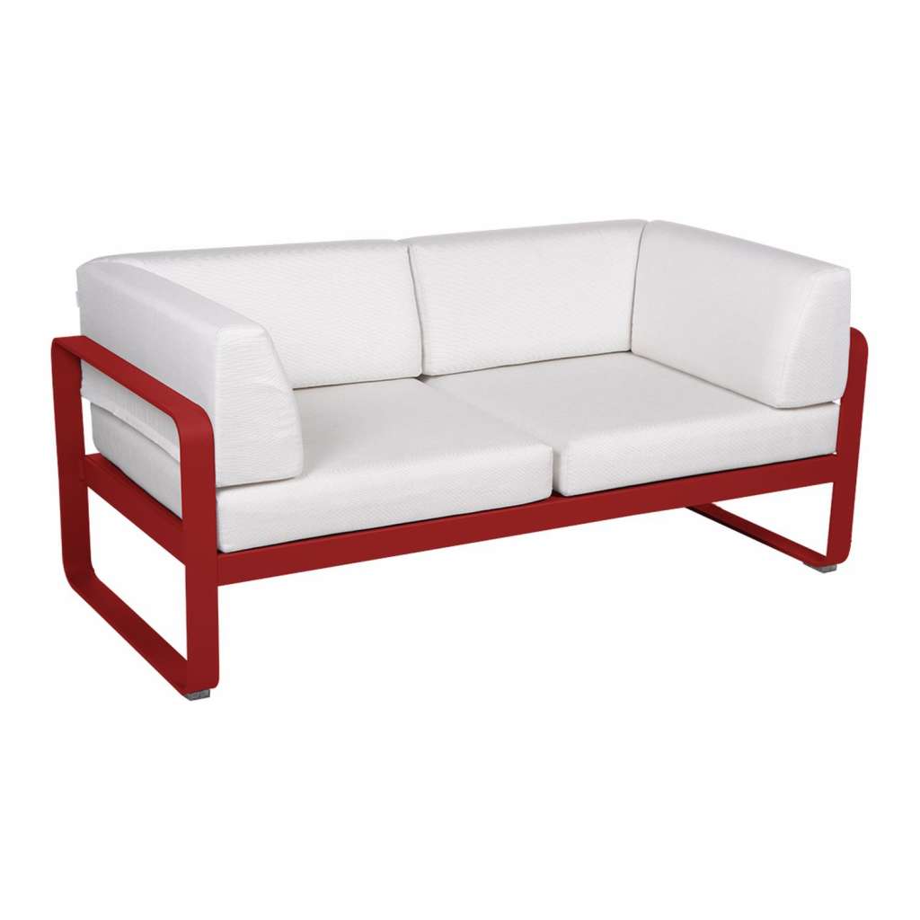 Fermob - BELLEVIE Clubsofa 2 Sitzer - 67 Mohnrot - 81 weißgrau