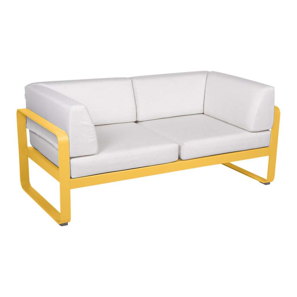 Fermob - BELLEVIE Clubsofa 2 Sitzer - 73 Honig - 81 weißgrau