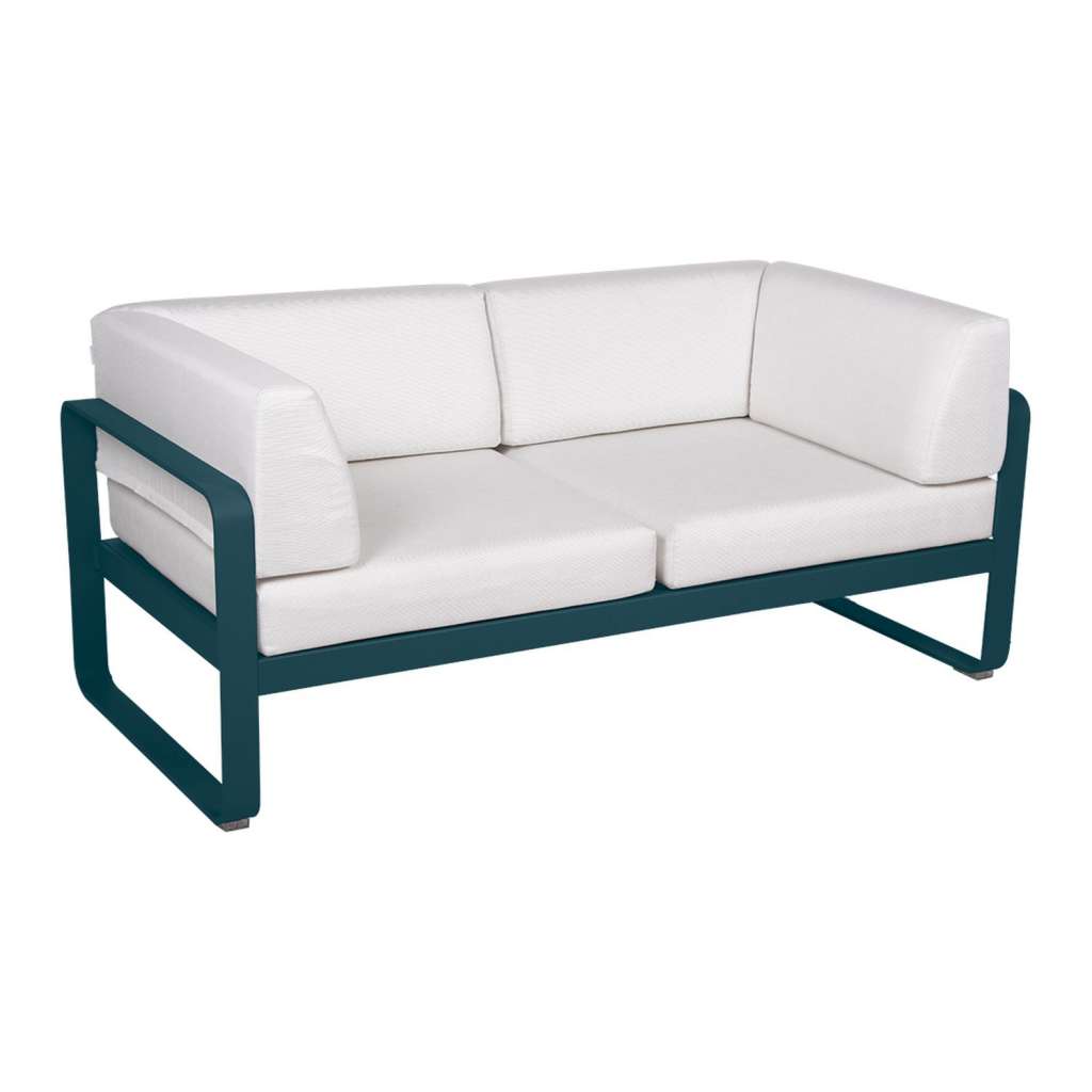 Fermob - BELLEVIE Clubsofa 2 Sitzer - 21 Acapulcoblau - 81 weißgrau