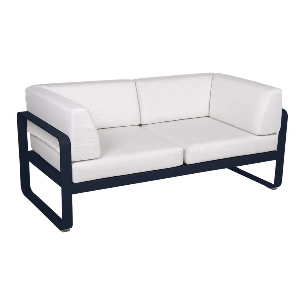 Fermob - BELLEVIE Clubsofa 2 Sitzer - 92 Abysseblau - 81 weißgrau