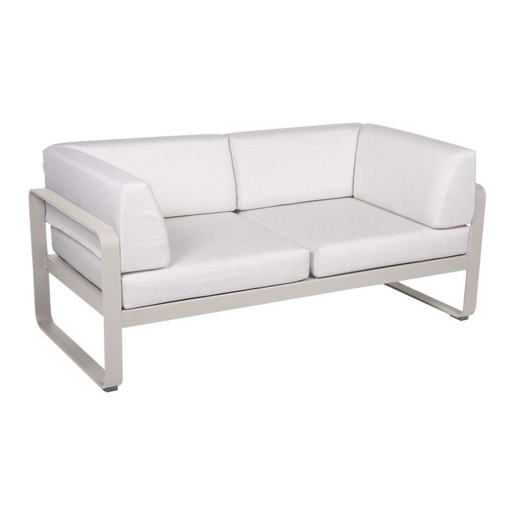 Fermob - BELLEVIE Clubsofa 2 Sitzer - A5 Lehmgrau - 81 weißgrau