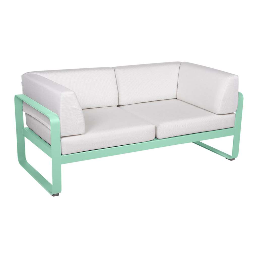 Fermob - BELLEVIE Clubsofa 2 Sitzer - 83 Opalgrün - 81 weißgrau
