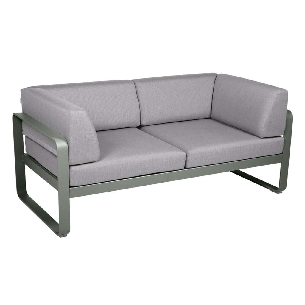 Fermob - BELLEVIE Clubsofa 2 Sitzer - 48 Rosmarin matt - 79 flanellgrau