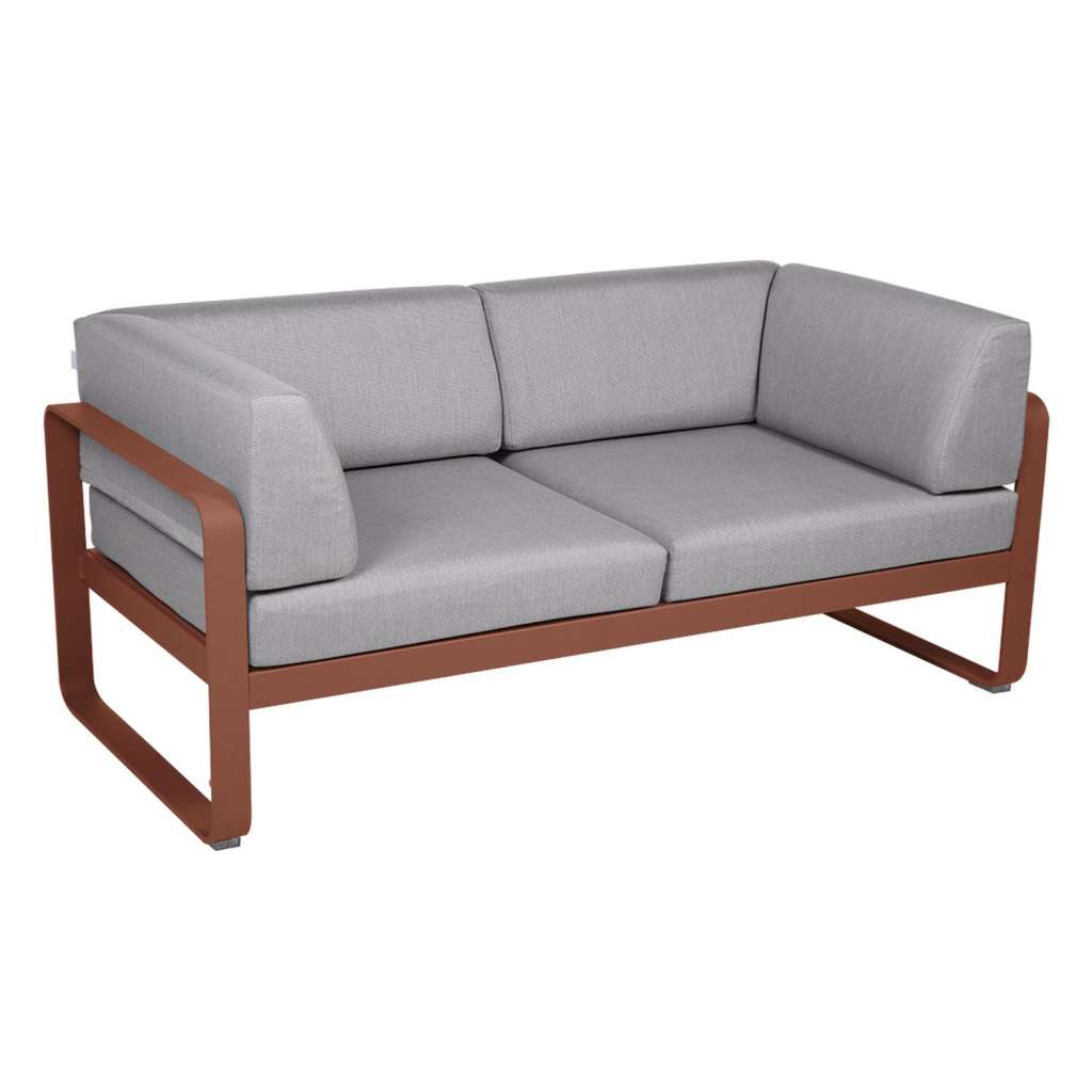 Fermob - BELLEVIE Clubsofa 2 Sitzer - 20 Ockerrot - 79 flanellgrau