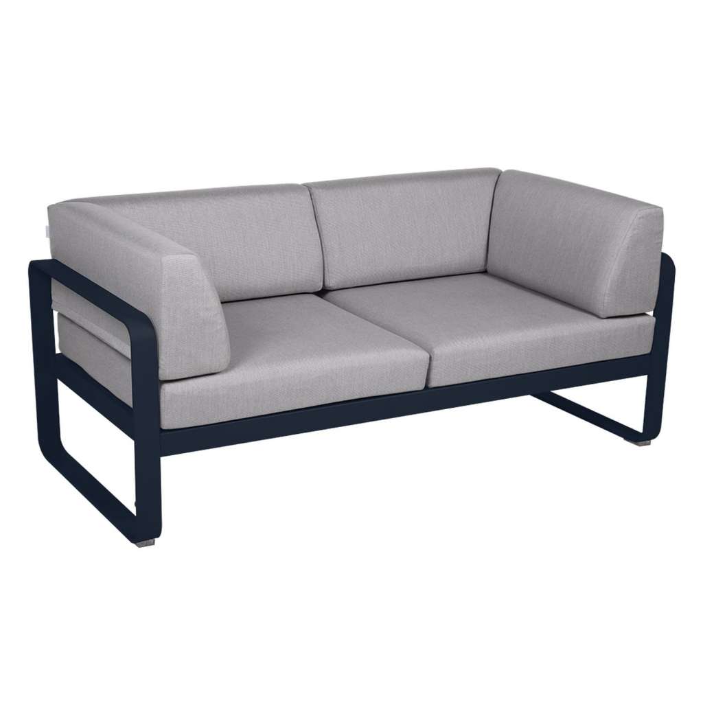 Fermob - BELLEVIE Clubsofa 2 Sitzer - 92 Abysseblau - 79 flanellgrau