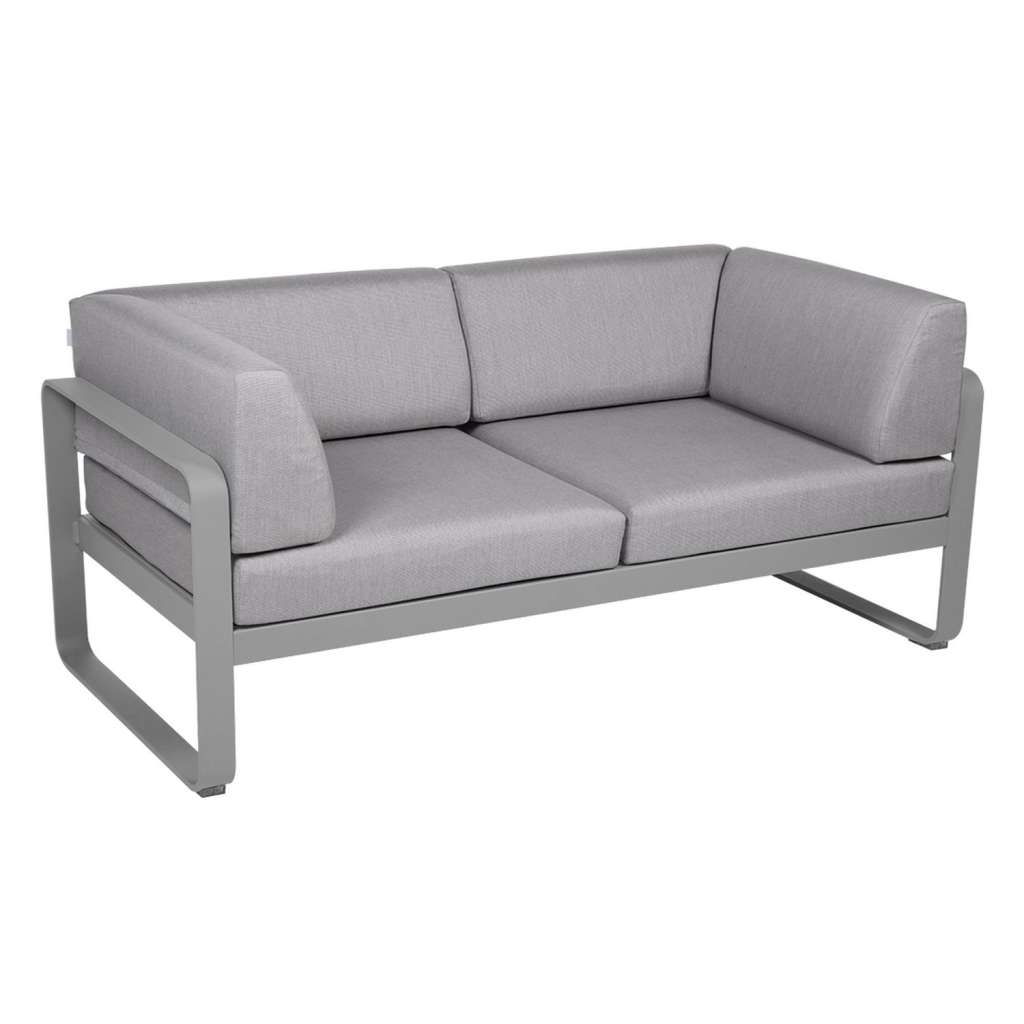 Fermob - BELLEVIE Clubsofa 2 Sitzer - 38 Metallgrau satiniert - 79 flanellgrau