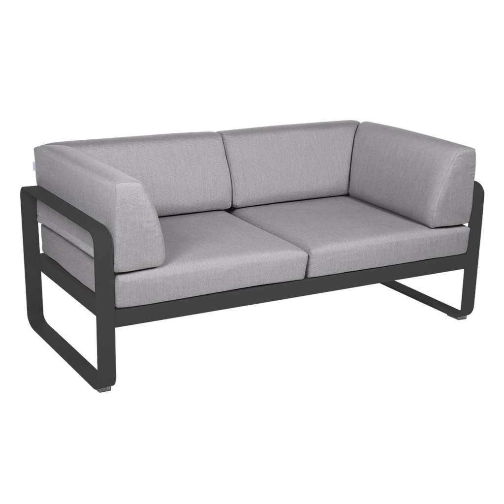 Fermob - BELLEVIE Clubsofa 2 Sitzer - 47 Anthrazit matt - 79 flanellgrau