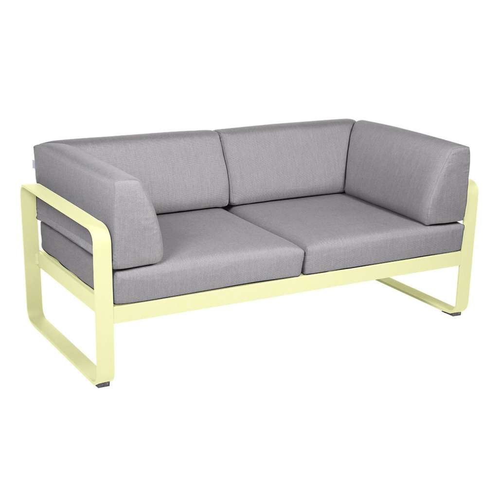 Fermob - BELLEVIE Clubsofa 2 Sitzer - A6 Zitronensorbet - 79 flanellgrau