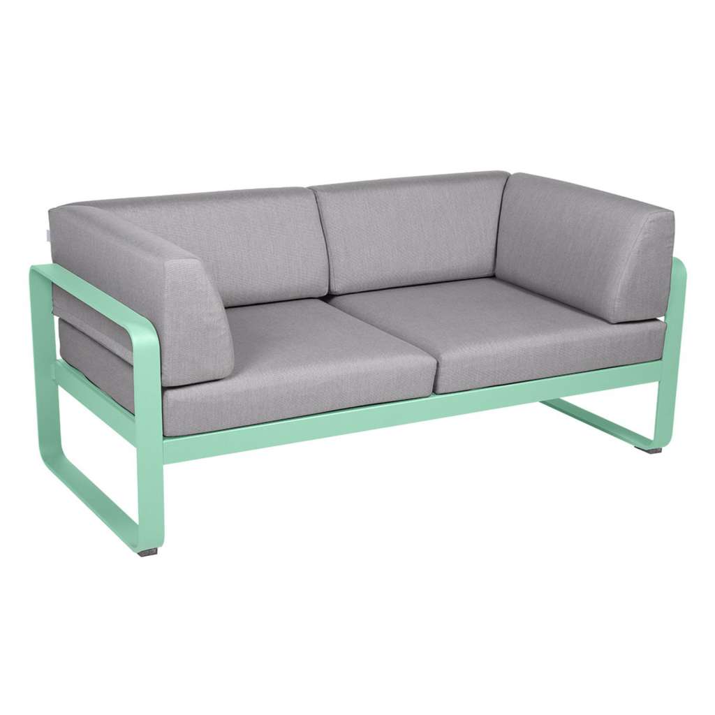 Fermob - BELLEVIE Clubsofa 2 Sitzer - 83 Opalgrün - 79 flanellgrau