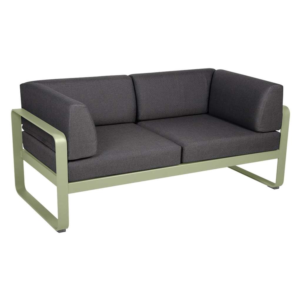 Fermob - BELLEVIE Clubsofa 2 Sitzer - 65 Lindgrün matt - A3 grafitgrau