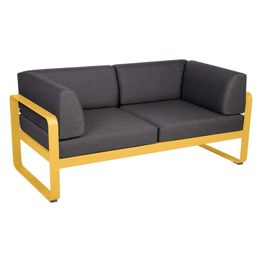 Fermob - BELLEVIE Clubsofa 2 Sitzer - 73 Honig - A3 grafitgrau