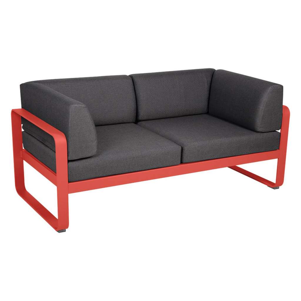Fermob - BELLEVIE Clubsofa 2 Sitzer - 45 Capucine matt - A3 grafitgrau