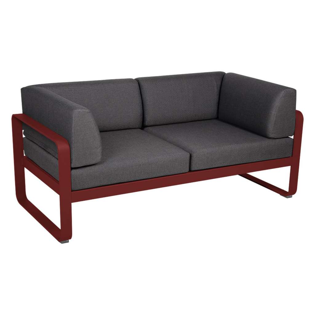 Fermob - BELLEVIE Clubsofa 2 Sitzer - 43 Chili matt - A3 grafitgrau