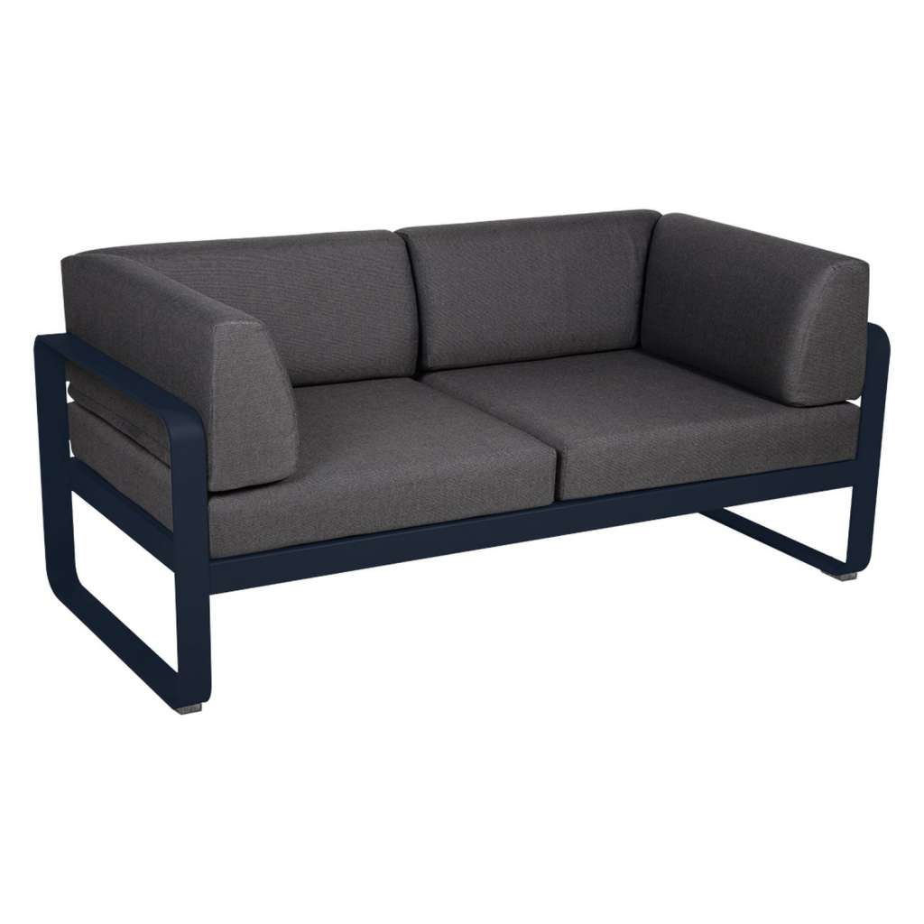 Fermob - BELLEVIE Clubsofa 2 Sitzer - 92 Abysseblau - A3 grafitgrau