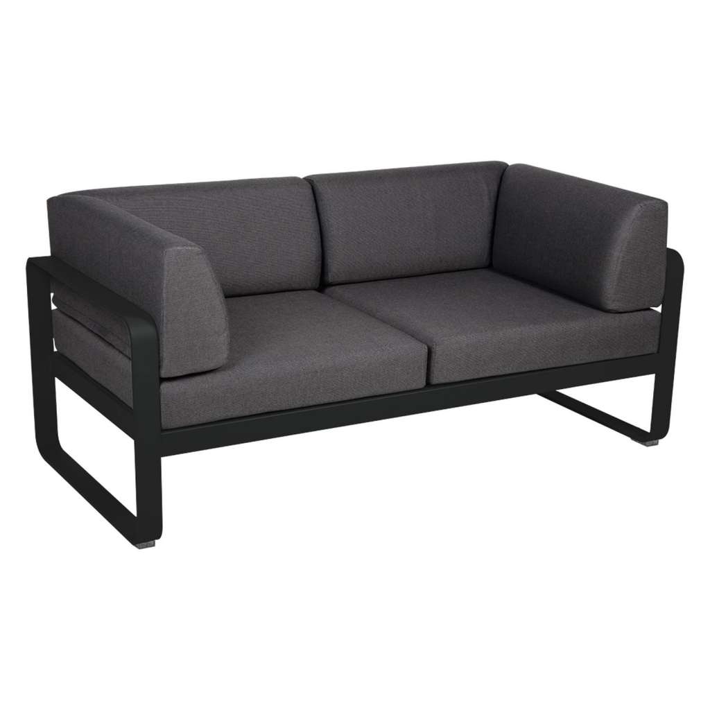 Fermob - BELLEVIE Clubsofa 2 Sitzer - 42 Lakritze matt - A3 grafitgrau