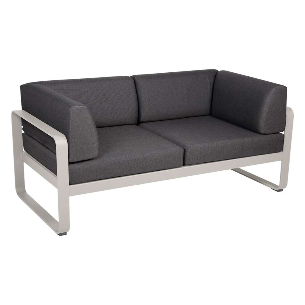 Fermob - BELLEVIE Clubsofa 2 Sitzer - A5 Lehmgrau - A3 grafitgrau