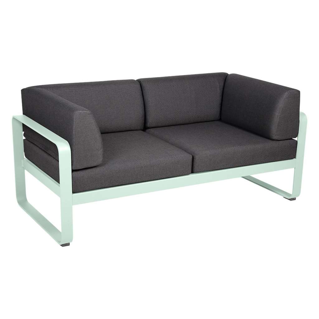 Fermob - BELLEVIE Clubsofa 2 Sitzer - A7 Gletscherminze - A3 grafitgrau