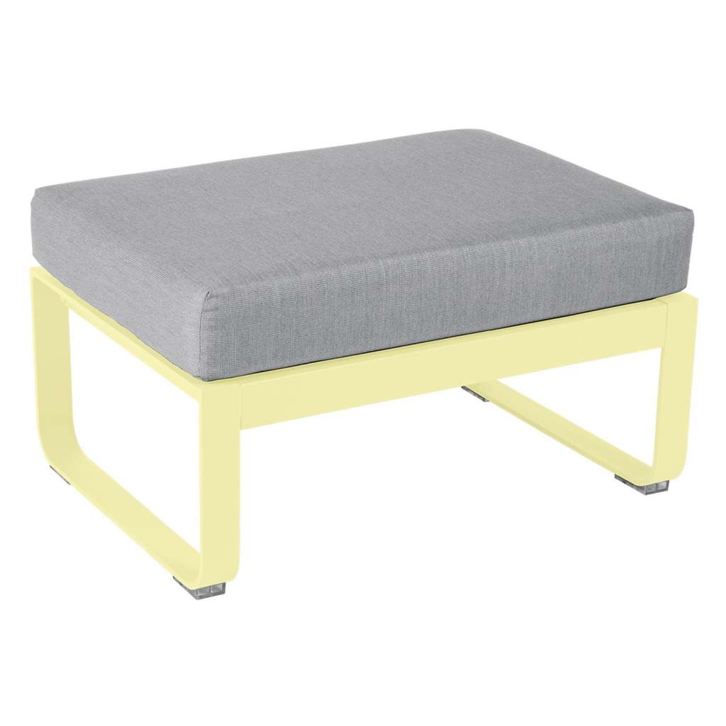 Fermob - BELLEVIE Polsterhocker - A6 Zitronensorbet - 79 flanellgrau