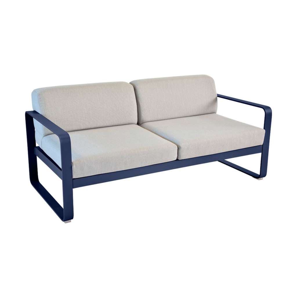 Fermob - BELLEVIE 2-Sitzer  Sofa - 92 Abysseblau - 79 flanellgrau